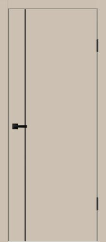 Межкомнатная дверь Velldoris | модель Techno Black MV 1 PG (черная алюминиевая кромка с 4-х сторон, молдинг черный)