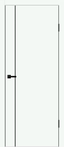 Межкомнатная дверь Velldoris | модель Techno Black MV 1 PG (черная алюминиевая кромка с 4-х сторон, молдинг черный)