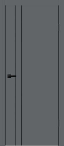 Межкомнатная дверь Velldoris | модель Techno Black MV 2 PG (черная алюминиевая кромка с 4-х сторон, молдинг черный)