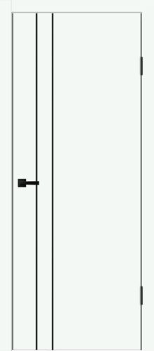Межкомнатная дверь Velldoris | модель Techno Black MV 2 PG (черная алюминиевая кромка с 4-х сторон, молдинг черный)