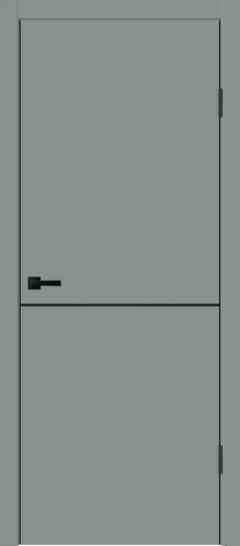 Межкомнатная дверь Velldoris | модель Techno Black Н1 PG (черная алюминиевая кромка с 4-х сторон, молдинг черный)