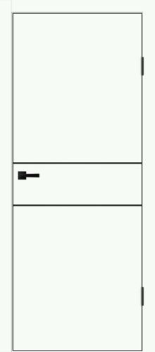 Межкомнатная дверь Velldoris | модель Techno Black Н2 PG (черная алюминиевая кромка с 4-х сторон, молдинг черный)