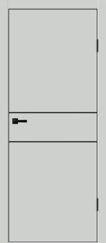 Межкомнатная дверь Velldoris | модель Techno Black Н2 PG (черная алюминиевая кромка с 4-х сторон, молдинг черный)