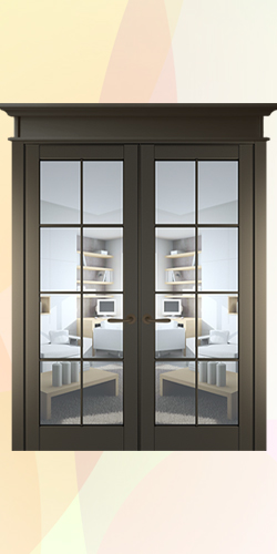 Межкомнатная дверь Profildoors 3.1.2 (Р.8) PD стекло прозрачное - спарка (800x800x2300, Перламутр Бронза)
