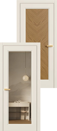 Межкомнатная дверь Фрамир | модель Master Wood PG (вставка Дуб Клэй)/PO Зеркало бронза (двустороннее полотно)