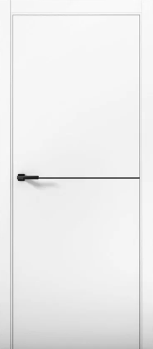 Межкомнатная дверь Turen Becker Fox 2 (черный молдинг, черная алюминиевая кромка, черный замок Apecs)