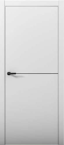 Межкомнатная дверь Turen Becker | модель Fox 2 (черный молдинг, черная алюминиевая кромка, черный замок Apecs)