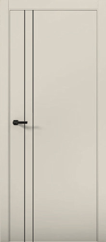 Межкомнатная дверь Turen Becker Fox 4 (черный молдинг, черная алюминиевая кромка, черный замок Apecs)