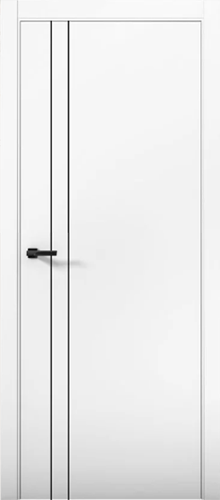 Межкомнатная дверь Turen Becker Fox 4 (черный молдинг, черная алюминиевая кромка, черный замок Apecs)