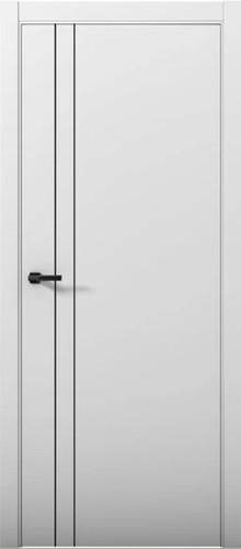 Межкомнатная дверь Turen Becker | модель Fox 4 (черный молдинг, черная алюминиевая кромка, черный замок Apecs)