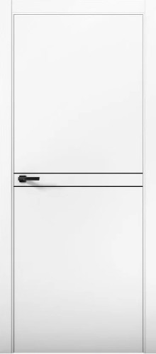 Межкомнатная дверь Лис Холдинг | модель Фокс 9 (черный молдинг, черная алюминиевая кромка, черный замок Апекс)