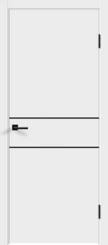 Межкомнатная дверь Velldoris | модель Флэт 42 BL H2 (молдинг черный, алюминиевая черная кромка с 4-х сторон)