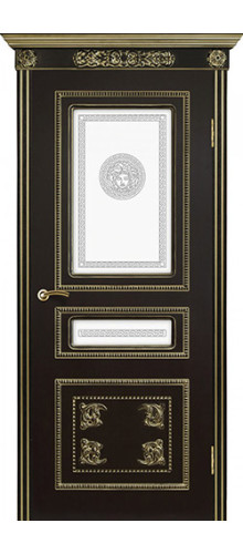 Межкомнатная дверь ЧФД | модель Зевс ДО (патина золото)