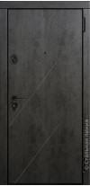 входная дверь Калифорния (Камень темно-серый/Травертин дымчатый) снаружи