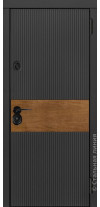 входная дверь Кантабрия (Черно-серый RAL 7021/Травертин кремовый) Cantabria снаружи