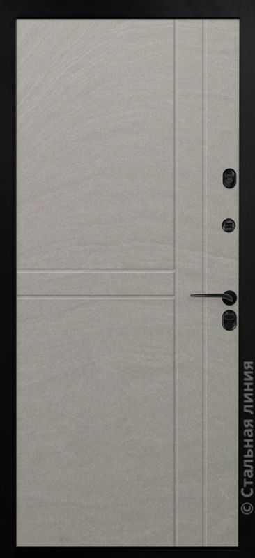 входная дверь Кантабрия (Черно-серый RAL 7021/Травертин кремовый) Cantabria внутри