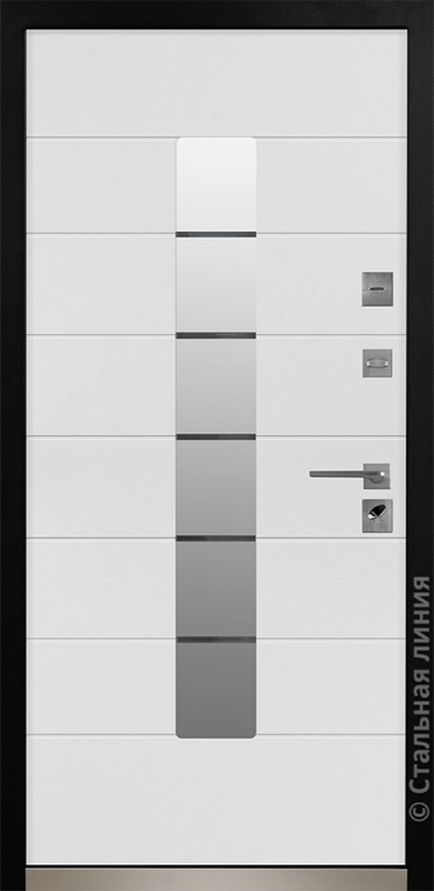 входная дверь Кортасар Терморазрыв (Серый графит RAL 7043/Белый) Cortazar внутри
