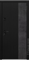 Межкомнатная дверь Стальная линия | модель Тюринген (Черный RAL 9005/Слоновая кость RAL 9001) Thuringen