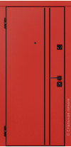 входная дверь 64ШР2 (в квартиру) ​Алый/Белый кашемир (860x2050, левая) снаружи
