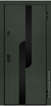 входная дверь 67ШР2 (в квартиру) ​Темно-зеленый кашемир/Снежный кашемир (860x2050, правая) снаружи